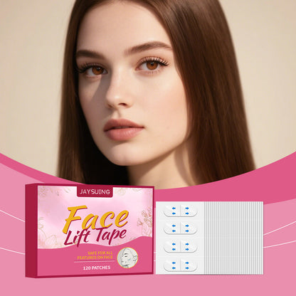 JAYSUING Bande adhésive pour lifting du visage – Patchs invisibles de soutien du contour du visage (120 pièces)