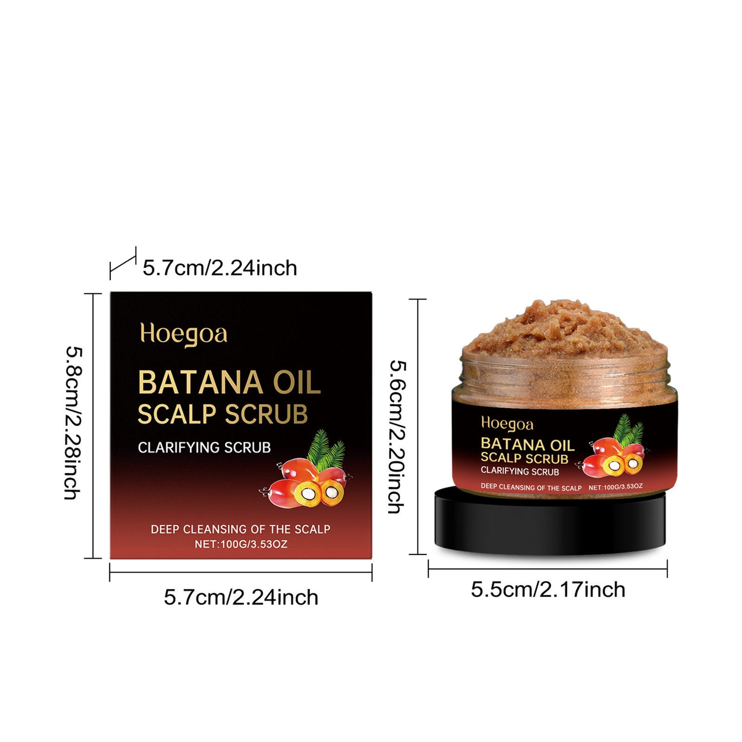 Exfoliante para el cuero cabelludo con aceite de Hoegoa Batana: cuidado clarificante y de limpieza profunda (100 g)