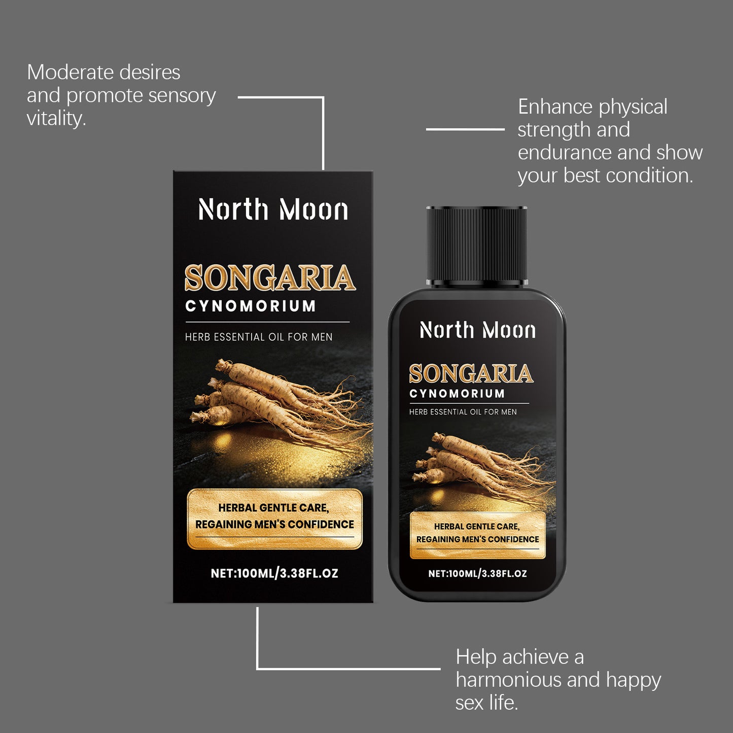 North Moon Herbal Massage Oil – Lightweight Hydrating Body Care Oil for Daily Use (100ml)