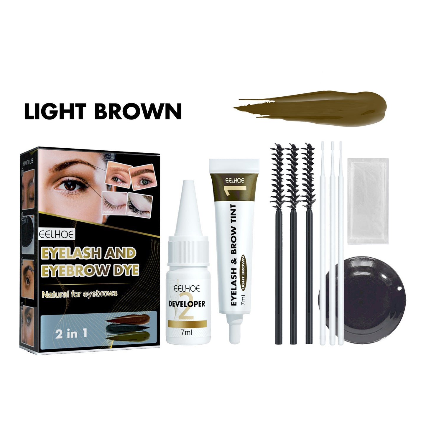 EELHOE 2-in-1 Eyelash & Eyebrow Tint Kit – Long-Lasting Color & Easy Application