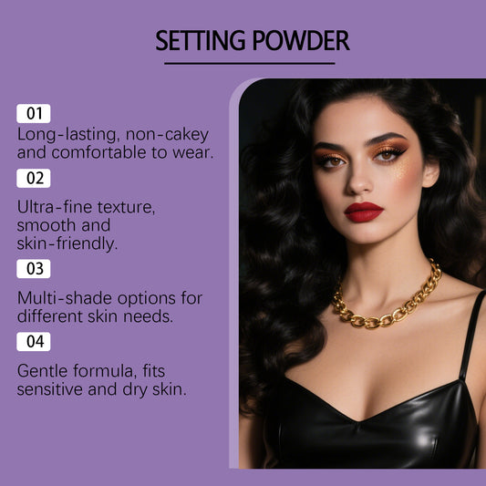 Zephoco Loose Baking & Setting Powder – Soft Focus Makeup Finish for Natural Coverage