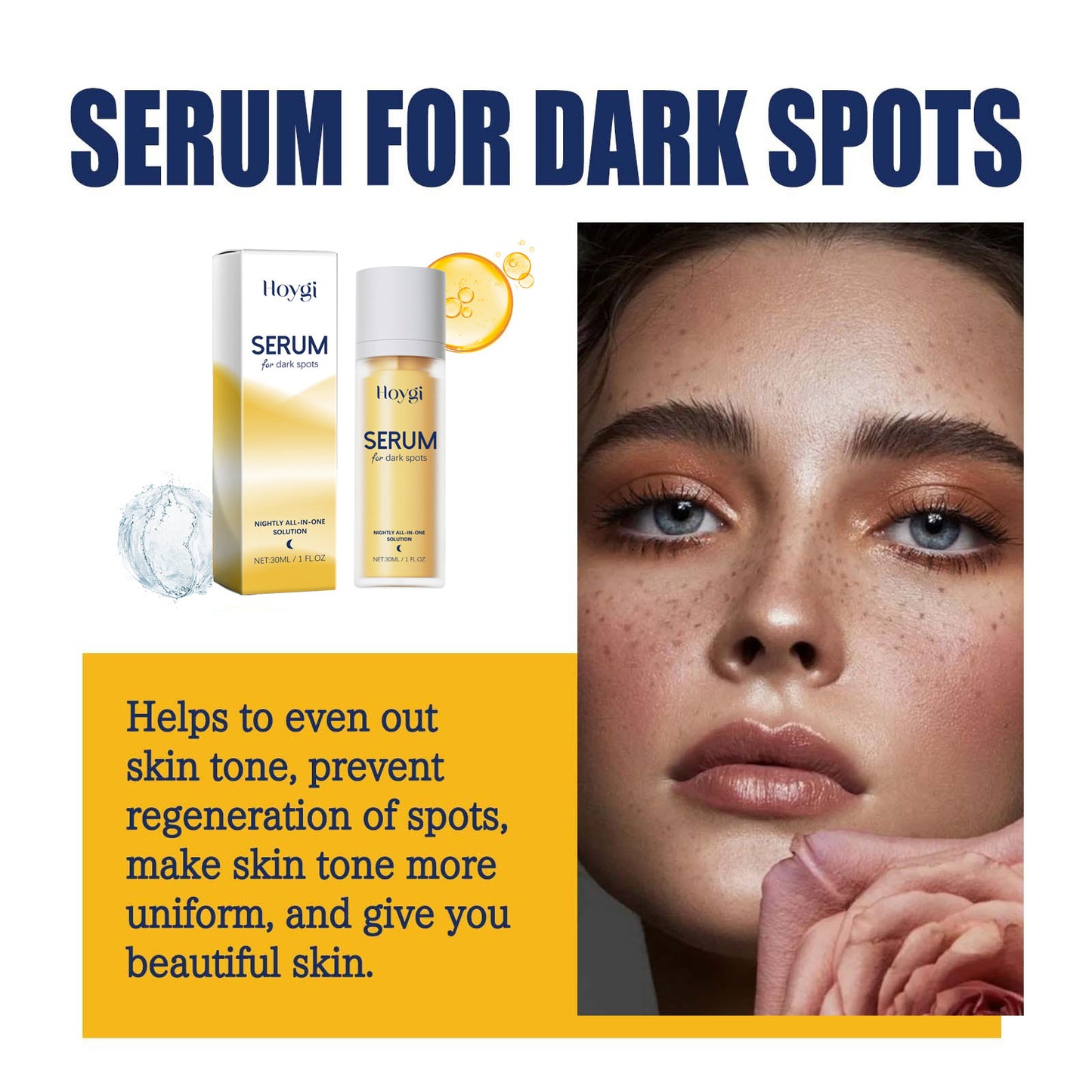 Suero facial iluminador e hidratante HOYGI: esencia facial ligera de uso diario