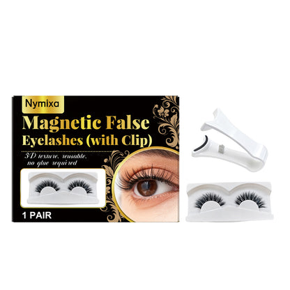 Nymixa Magnetic False Eyelashes with Clip – Reusable No-Glue Lash Set