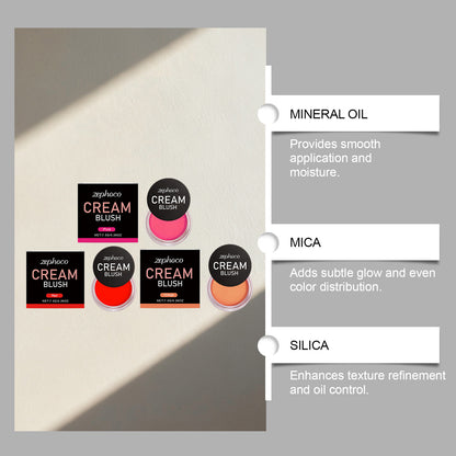 Zephoco Cream Blush – Lightweight Buildable Cream Blush with Smooth Color Payoff