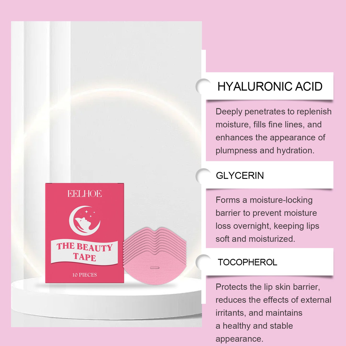 EELHOE Beauty Tape – Lip Moisture Patch for Smooth & Hydrated Lips (10 Pieces)