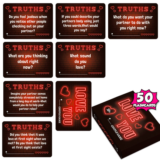 LOVE YOU Truth Cards for Couples – Romantic Icebreaker Game (50 Cards) (18+)