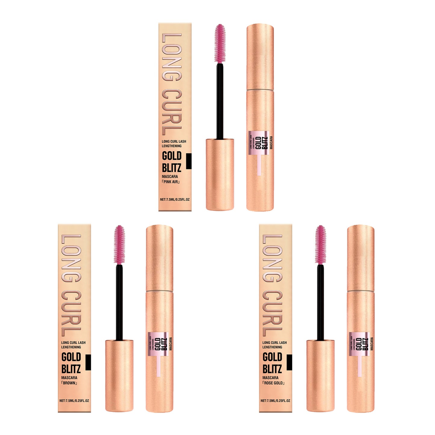 Zephoco Gold Blitz Lightweight Mascara – Buildable Lash Definition & Shimmer Finish