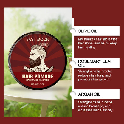 East Moon Hair Pomade – Strong Hold, Oil-Based Hair Wax 50g