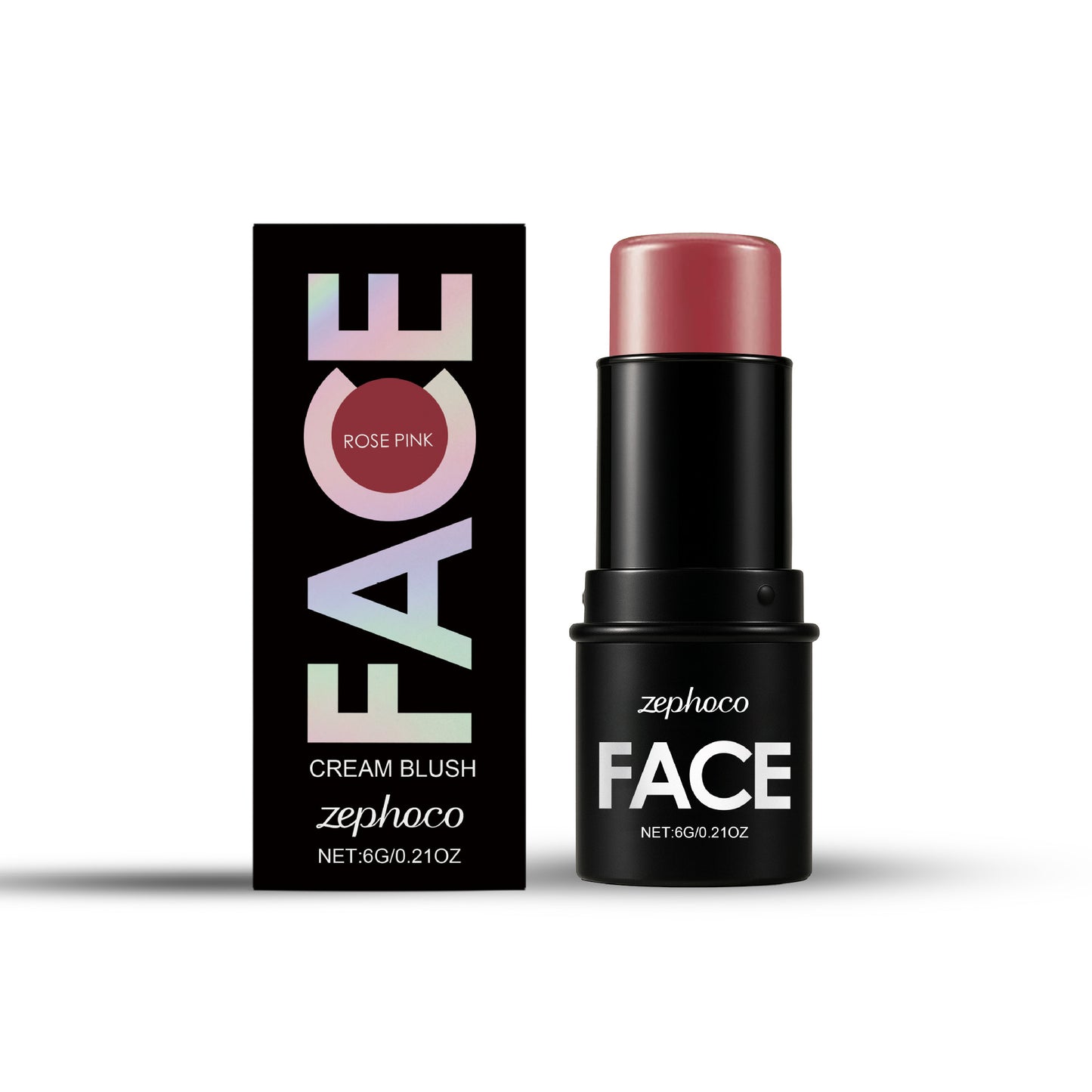 Blush crème visage Zephoco en stick – Blush soyeux rose pour un éclat naturel