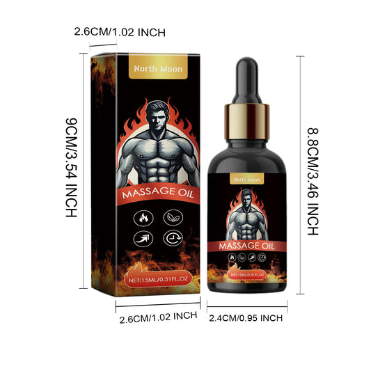 North Moon Men’s Massage Oil – Lightweight Hydrating Body Care Oil for Daily Use (15ml)