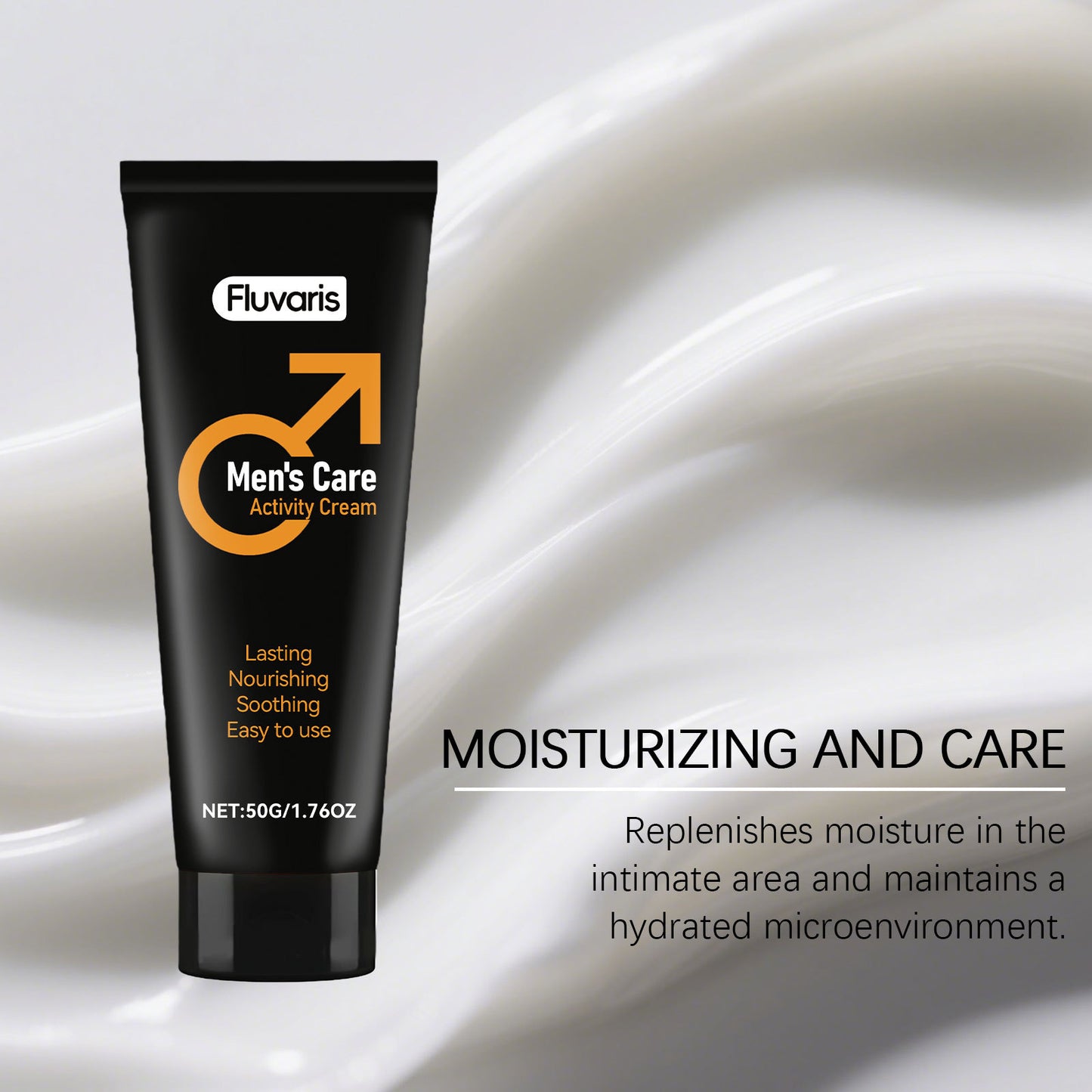 Fluvaris Mens Intimate Care Cream Lightweight Hydrating Body Care 50g