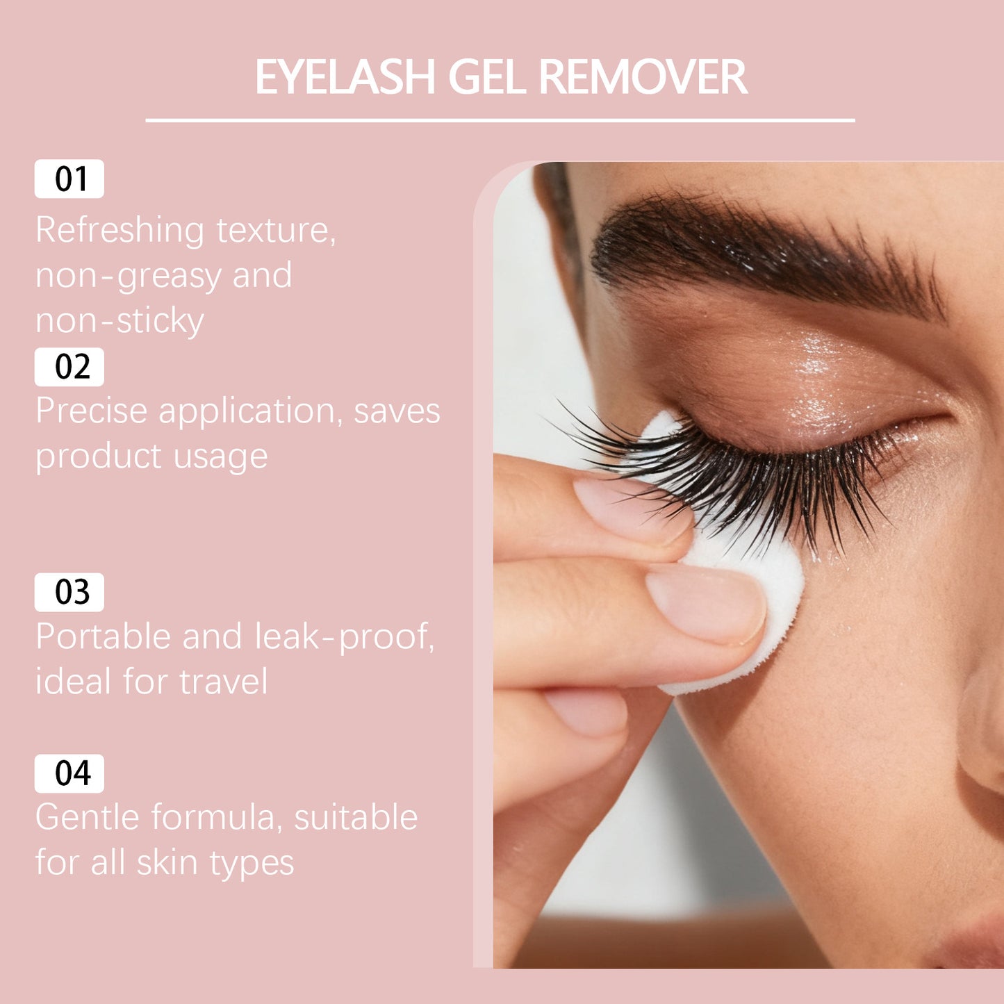 Gel removedor de pestañas Nymixa: disolvente suave y de acción rápida para el pegamento de pestañas (10 ml)