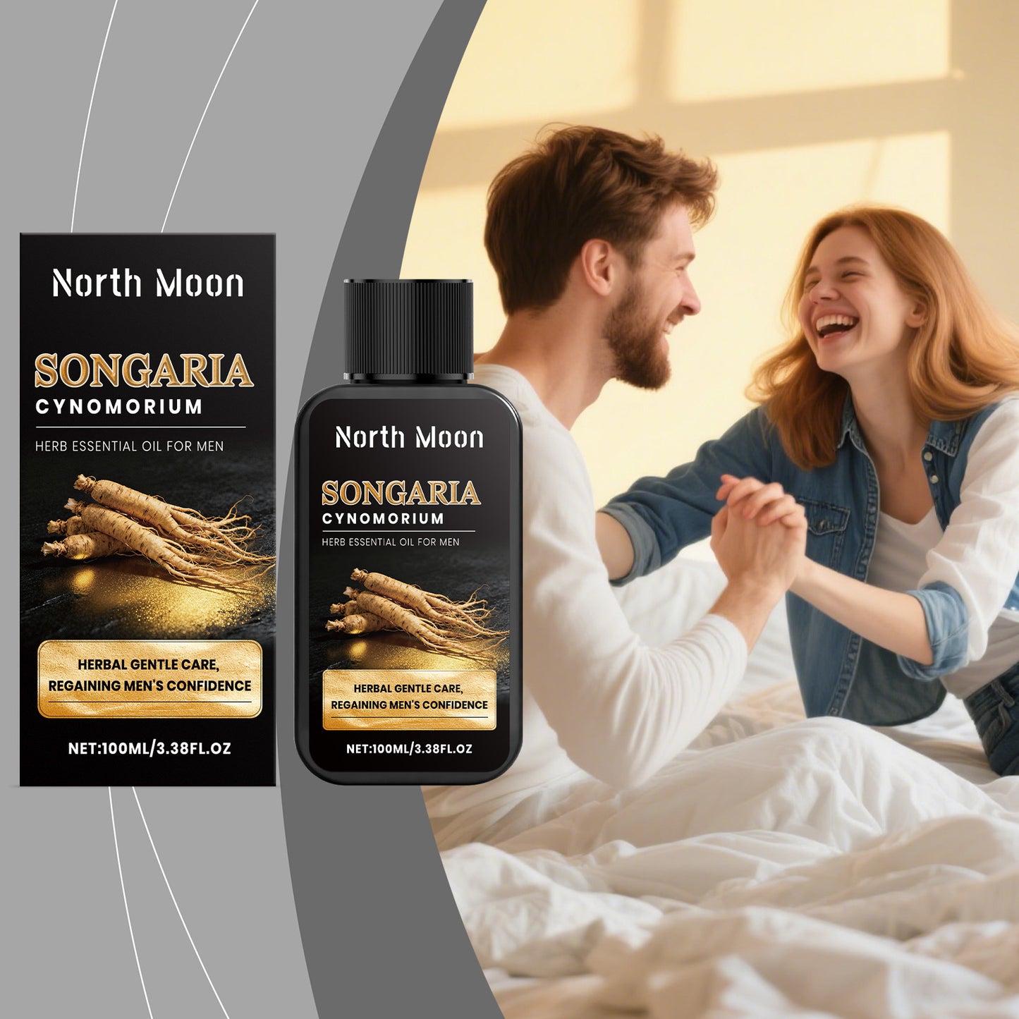 North Moon Herbal Massage Oil – Lightweight Hydrating Body Care Oil for Daily Use (100ml)