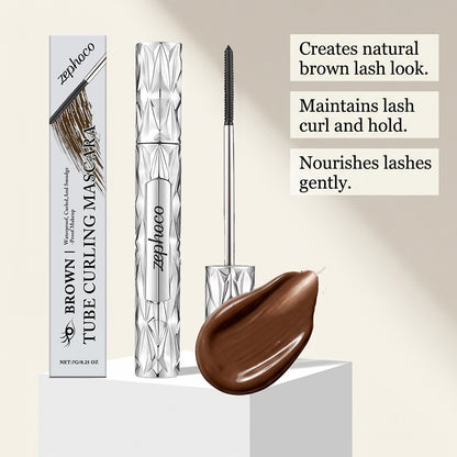 Mascara recourbant en tube Zephoco (Noir/Brun) – Formule waterproof allongeante et nourrissante pour les cils