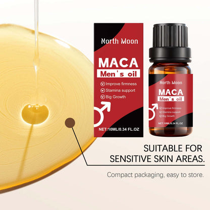 North Moon Maca Men’s Massage Oil – Lightweight Hydrating Intimate Care Oil • Fast Absorbing • Non-Greasy (10ml)