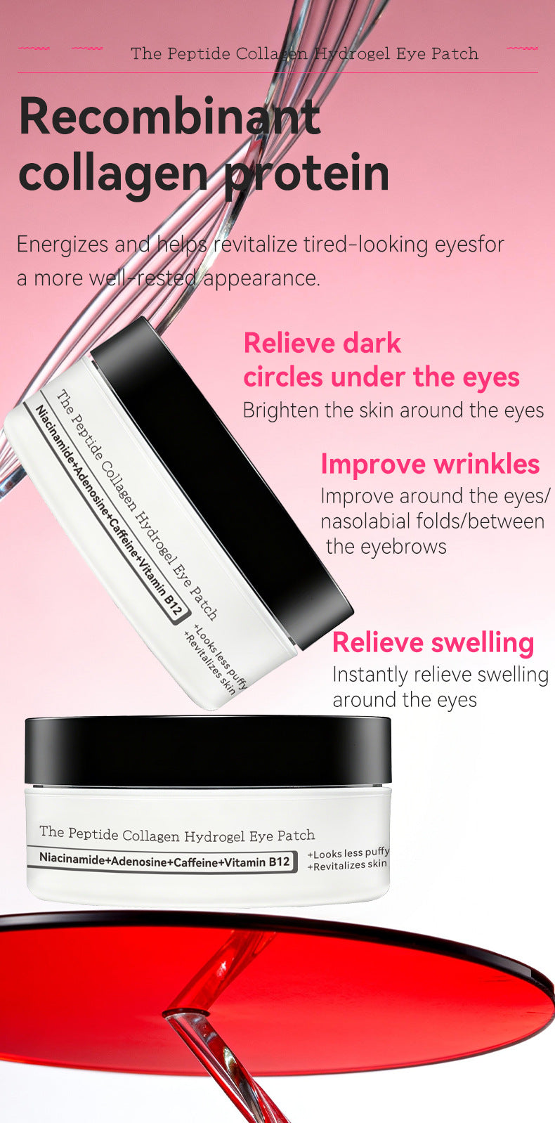 Parches de hidrogel de colágeno para ojos (60 unidades): hidratantes y refrescantes para el contorno de ojos 