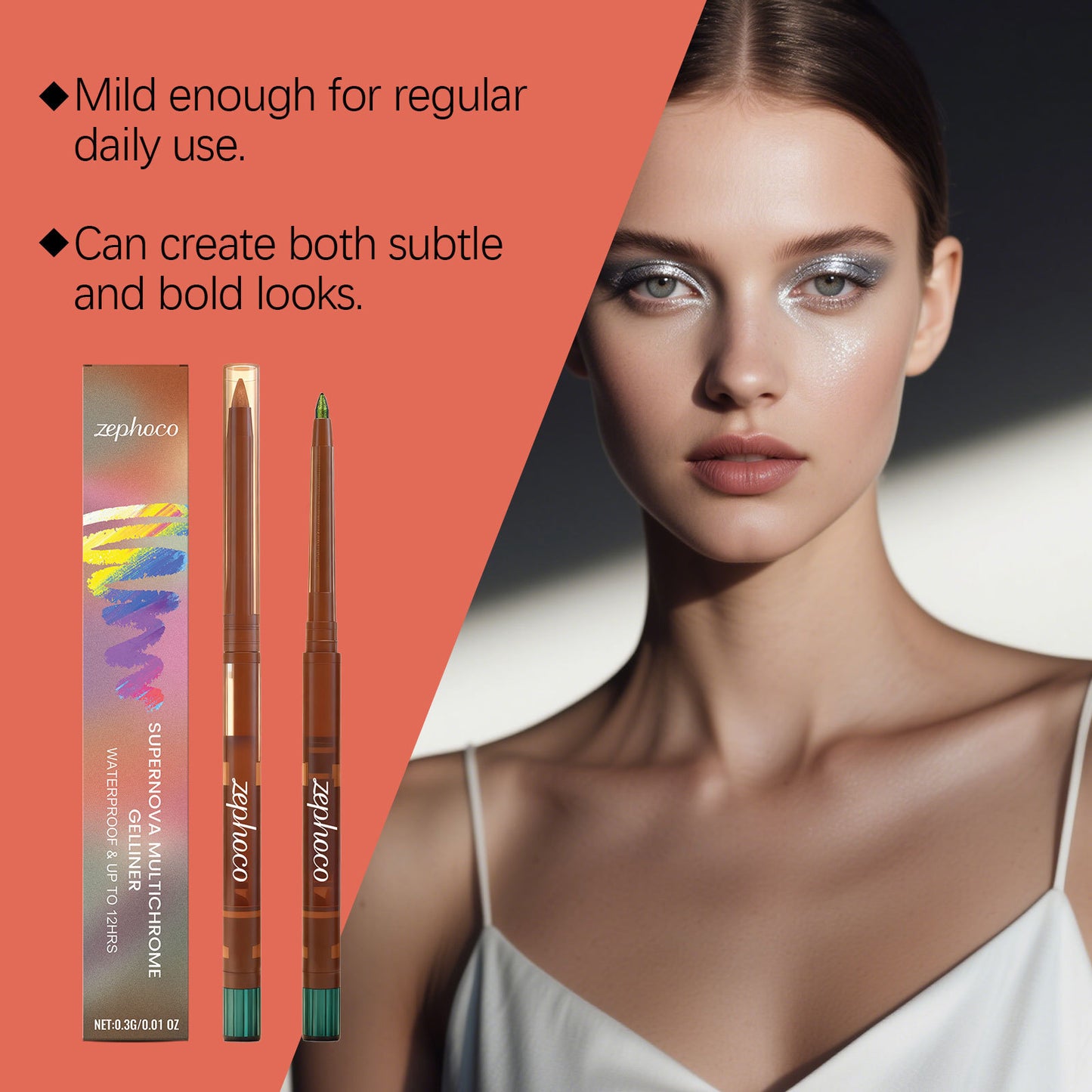 Zephoco Supernova Gel Eyeliner Multichrome – Stylo eyeliner à couleur changeante