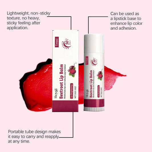Hoygi Beetroot Tinted Lip Balm SPF 50 PA++ – Lightweight, Non-Sticky & Lip-Enhancing Care