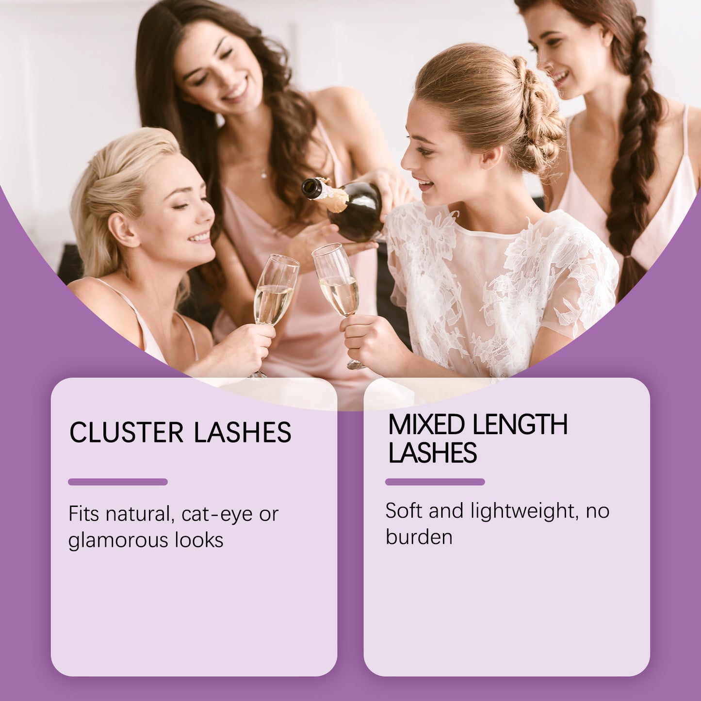 Kit de faux cils Nymixa à faire soi-même – 200 extensions de cils réutilisables avec outil applicateur