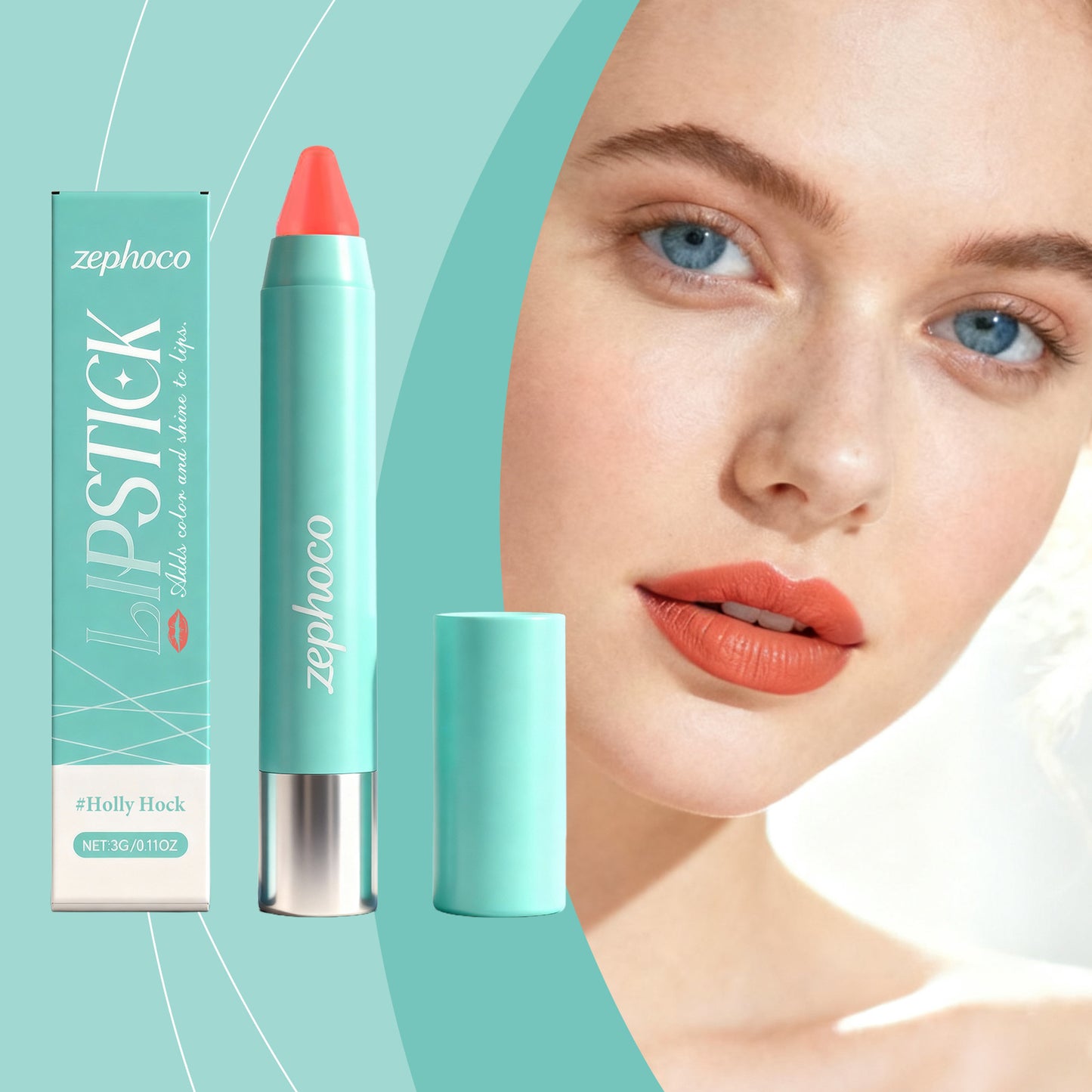 Crayon à lèvres Zephoco – Couleur longue tenue et fini hydratant