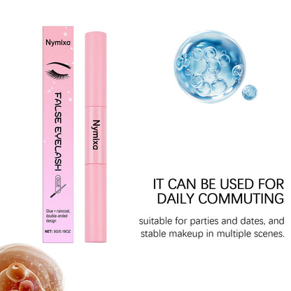 Stylo colle et fixateur double embout Nymixa pour faux cils – Colle longue tenue pour la pose de faux cils à faire soi-même
