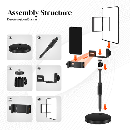 Magic Mirror Phone Stand – Adjustable Desktop Live Streaming & Filming Stand