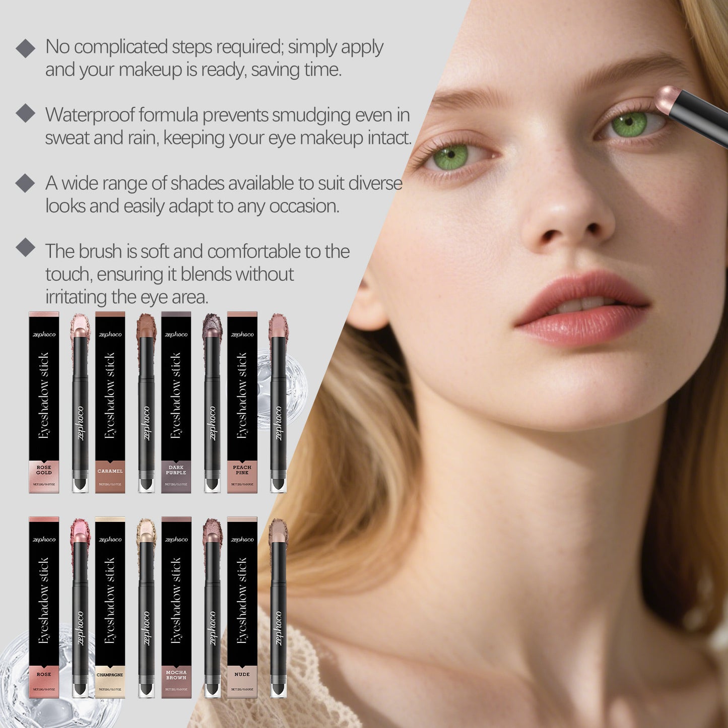 Zeylkoo Eyeshadow Stick – Smooth, Waterproof & Easy-Blend Eye Color Pen