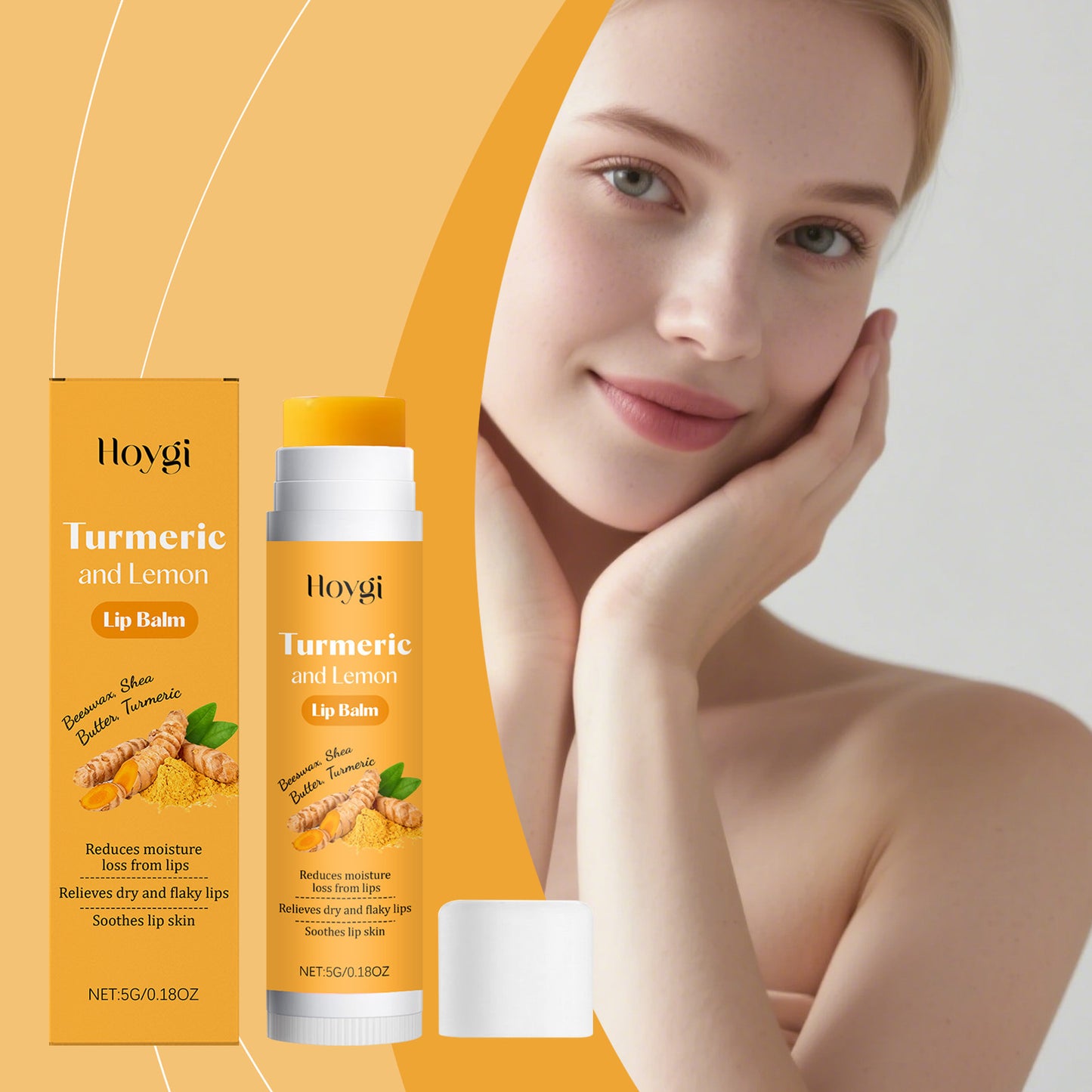 Hoygi Turmeric & Lemon Lip Balm – Smooth, Lightweight & Daily Moisturizing (5g)
