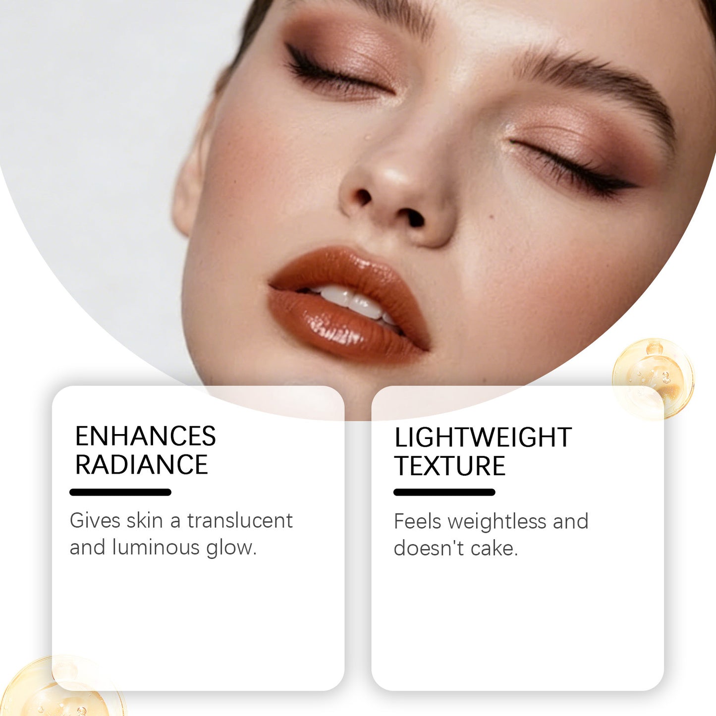 Zephoco Concentrated Liquid Highlighter – Light Brown / Light Gold / Light Pink Glow Drops