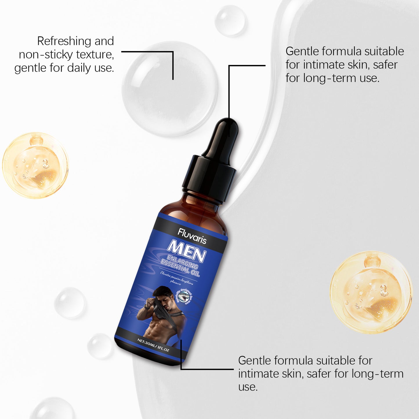 Fluvaris Men Intimate Care Essential Oil – Lightweight Refreshing Formula for Daily Personal Care (External Use Only)