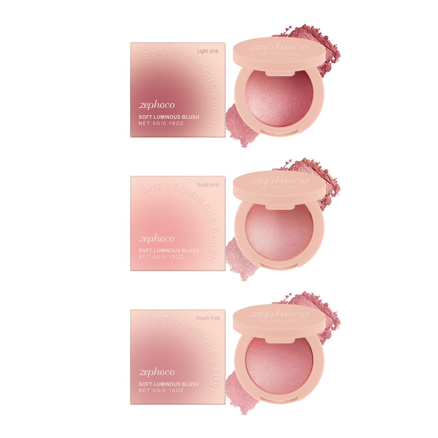 Zephoco Soft Luminous Blush: rubor en polvo ligero y brillante con acabado de brillo natural