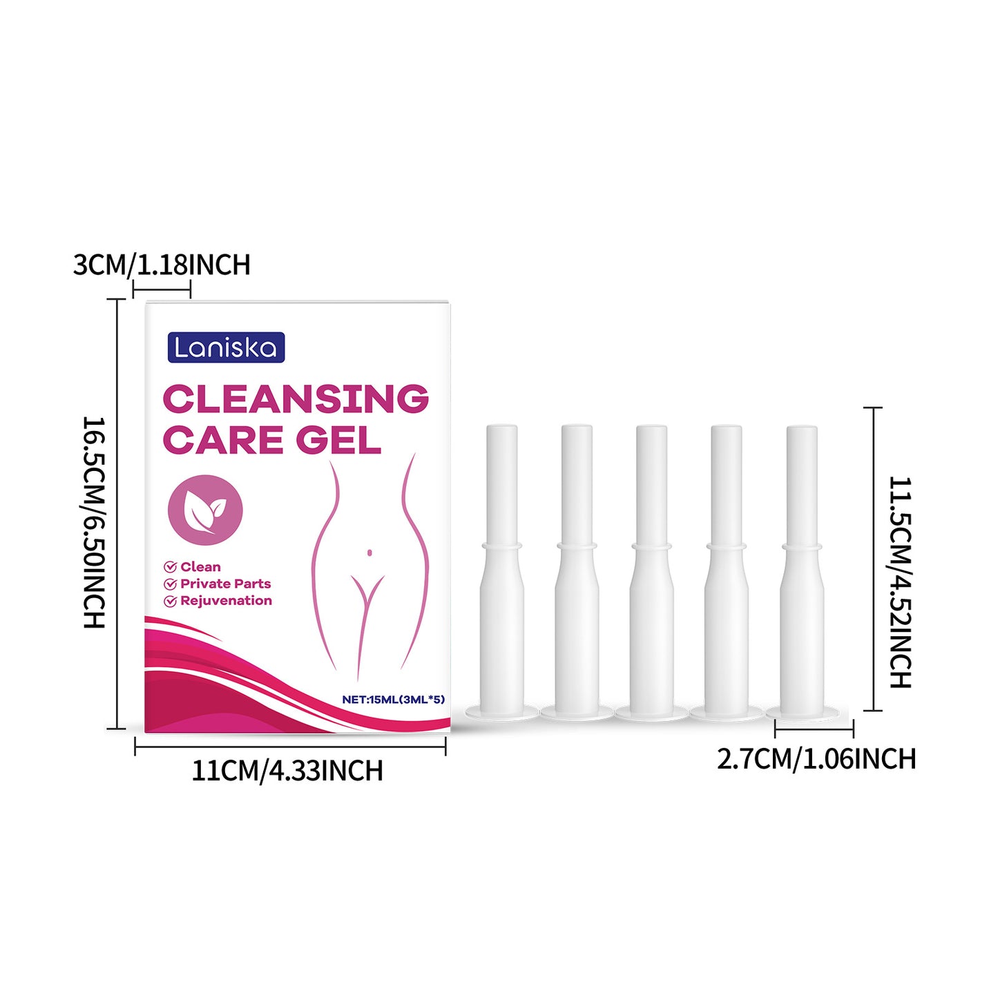 Laniska Women’s Cleansing Care Gel – Gentle Intimate Hygiene Support • Daily Fresh Comfort (15ml × 5pcs)