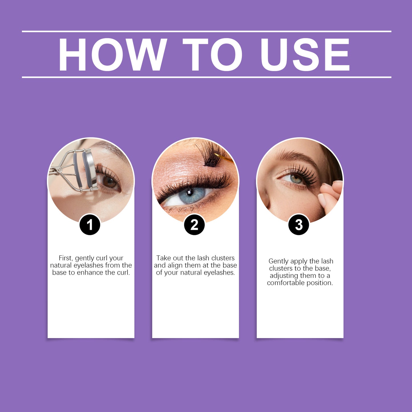 Nymixa Sunflower Glueless Press-On False Lashes – No Glue Needed, Natural Cluster Lashes (36PCS)