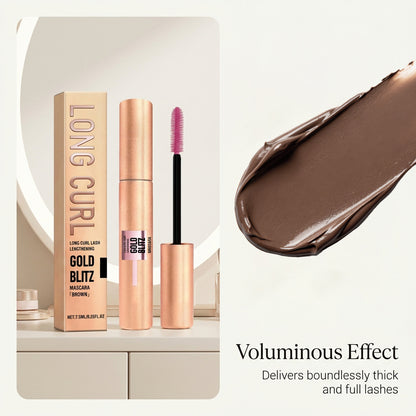 Zephoco Gold Blitz Lightweight Mascara – Buildable Lash Definition & Shimmer Finish