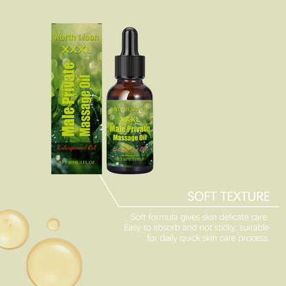 North Moon Men’s Massage Oil – Lightweight Hydrating Body Care Oil for Daily Use (30ml)