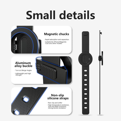 MagSafe Magnetic Phone Mount with Strap – Hands-Free Holder for Gym, Cart & Stroller