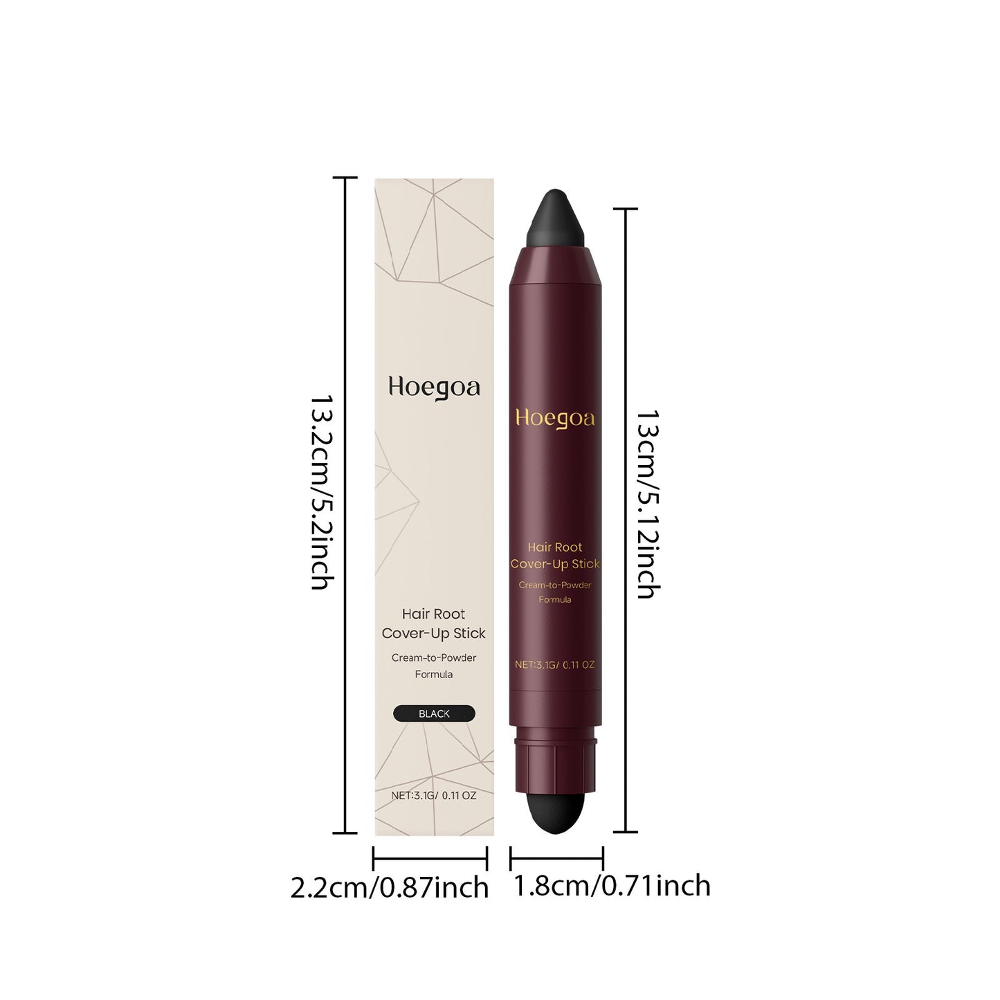 Correcteur de racines Hoegoa en stick – Formule crème-poudre 3,6 g