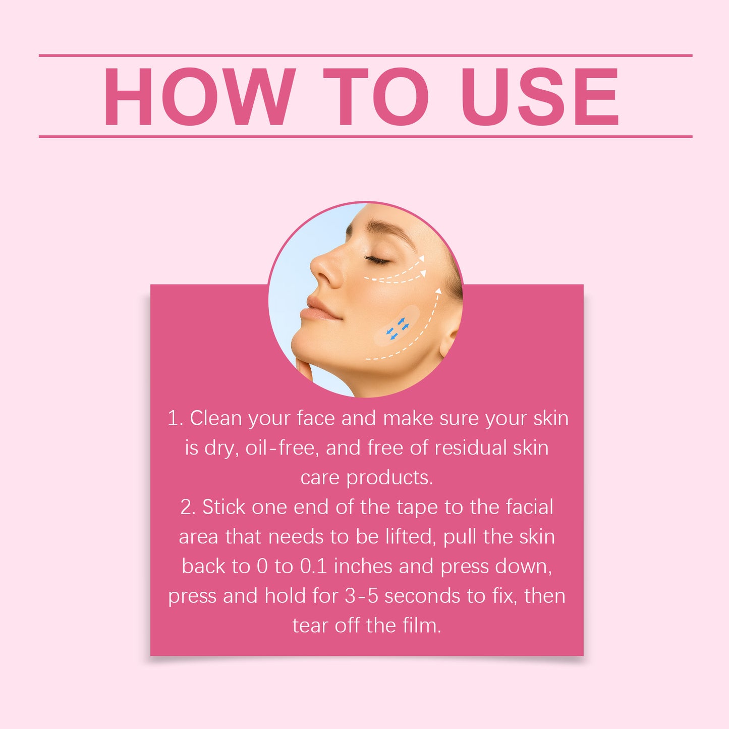 JAYSUING Bande adhésive pour lifting du visage – Patchs invisibles de soutien du contour du visage (120 pièces)