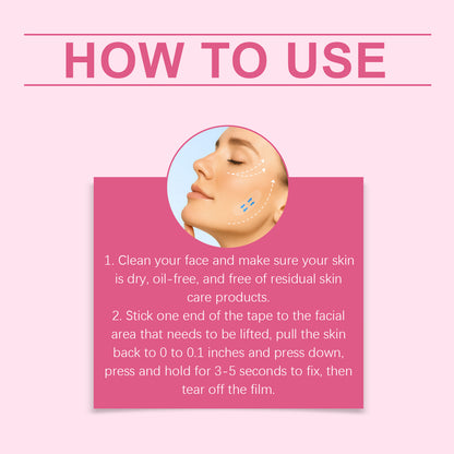 JAYSUING Bande adhésive pour lifting du visage – Patchs invisibles de soutien du contour du visage (120 pièces)