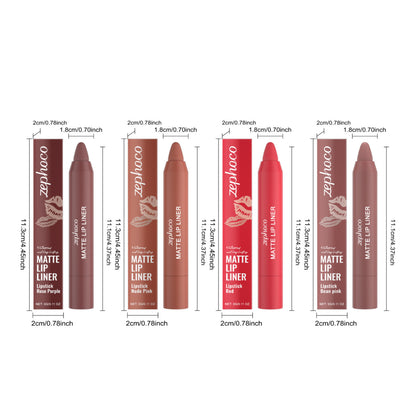 Zephoco Matte Lip Liner – Long-Wear Lipstick Pencil for Defined Lips