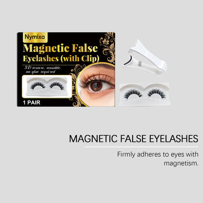 Nymixa Magnetic False Eyelashes with Clip – Reusable No-Glue Lash Set