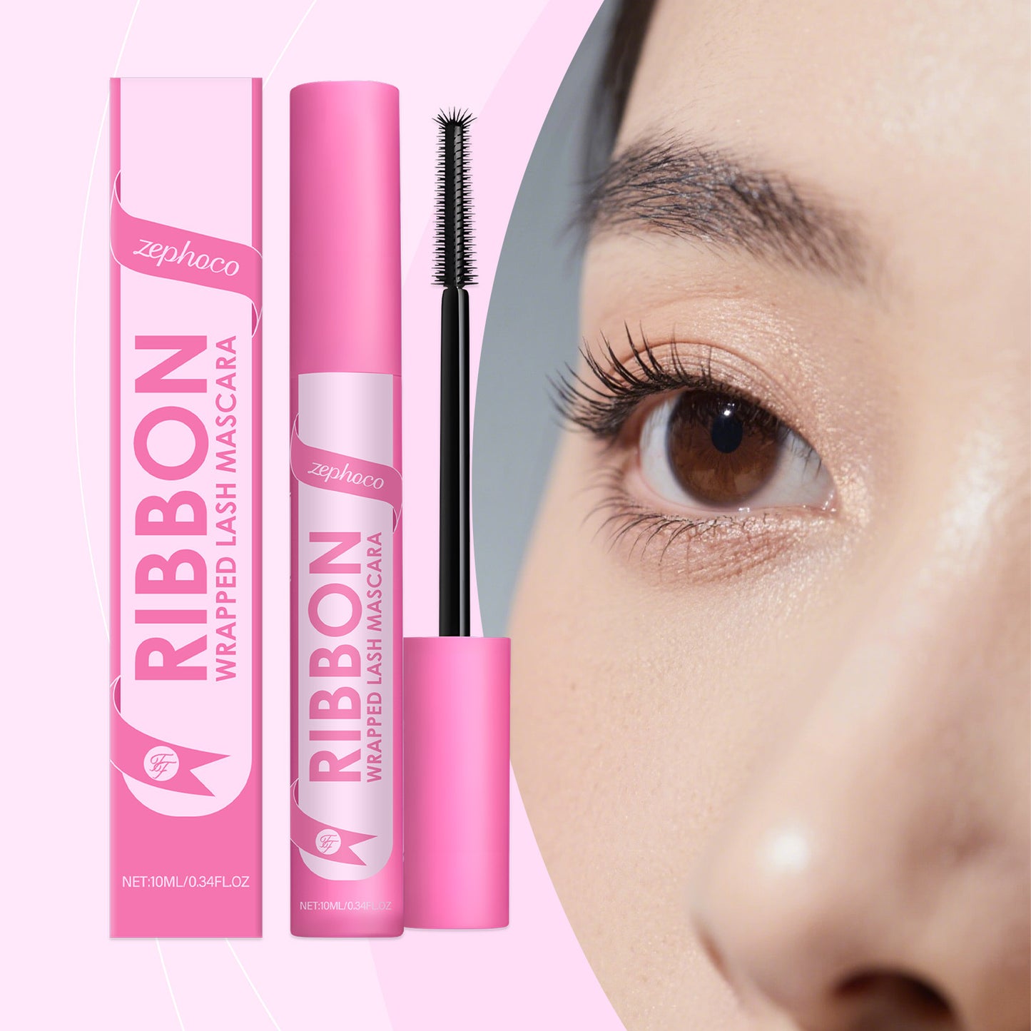 Zephoco Ribbon Wrapped Lash Mascara – Waterproof, Slimming Lash Effect & Smooth Application