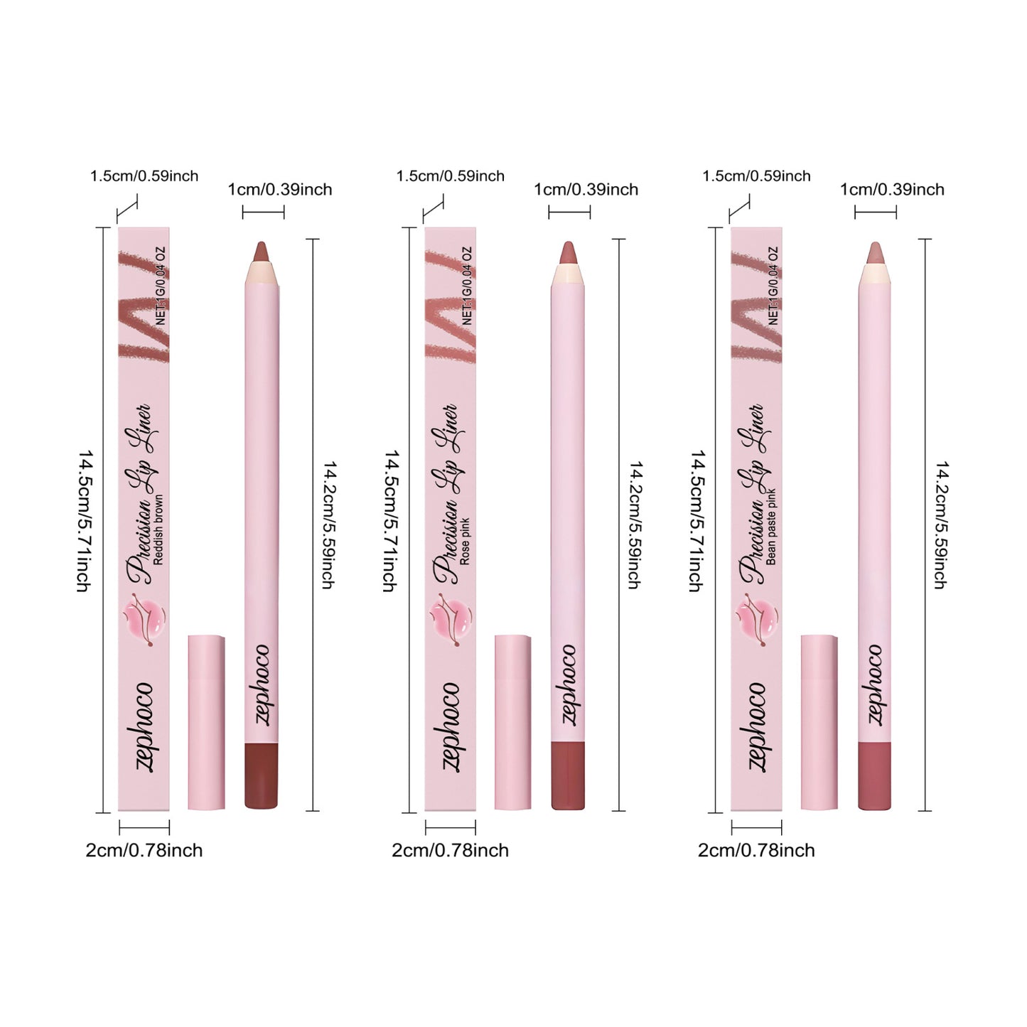 Zephoco Precision Lip Liner – Slim Pencil for Defined & Natural Lip Looks