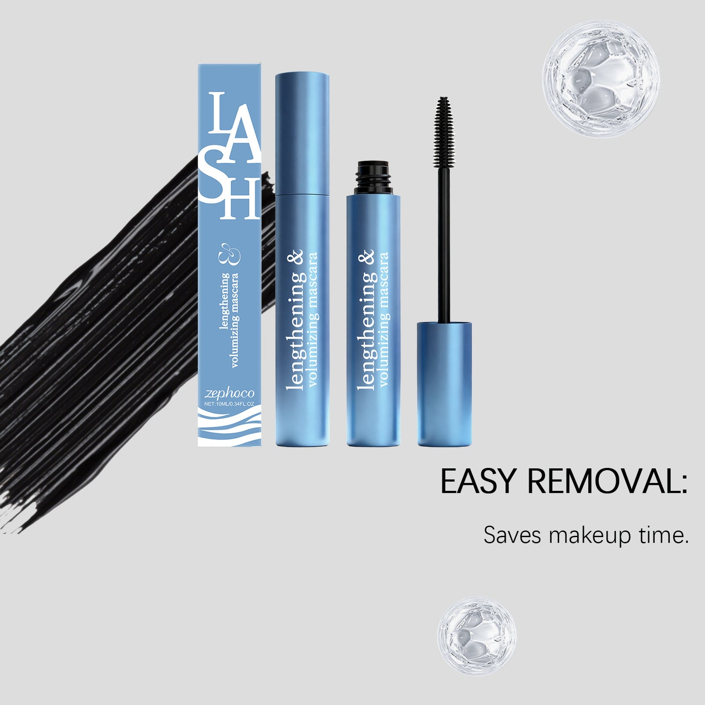 Zephoco Lash Lengthening & Volumizing Mascara – Lightweight Waterproof Long-Lasting Formula