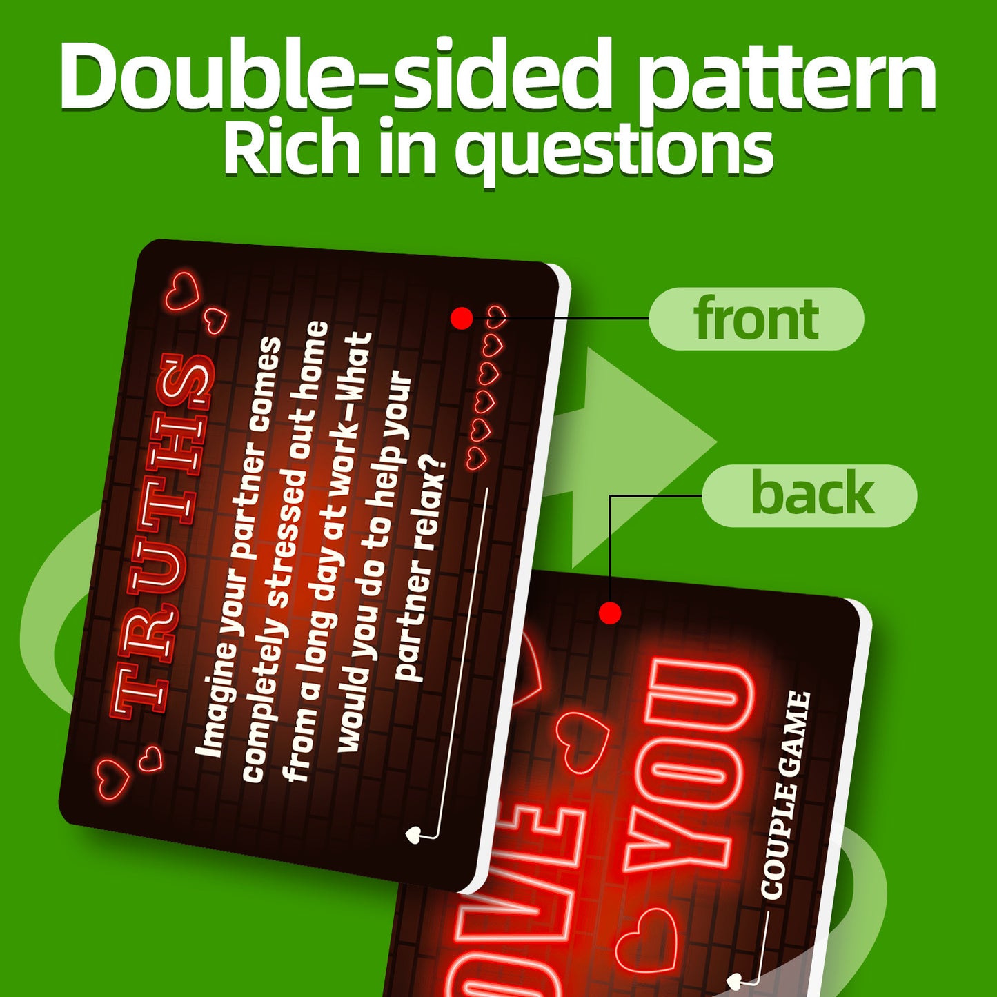 Cartes « Je t’aime » pour couples – Jeu brise-glace romantique (50 cartes) (18+)