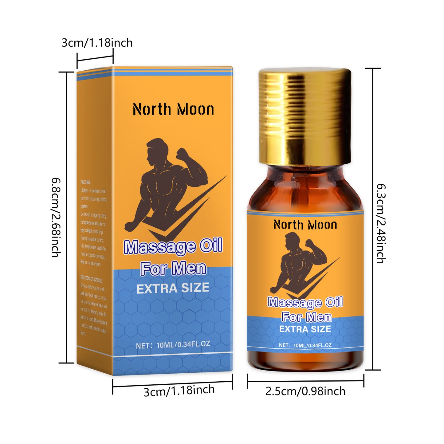 North Moon Men’s Massage Oil – Lightweight Hydrating Body Care Oil for Daily Use (10ml)