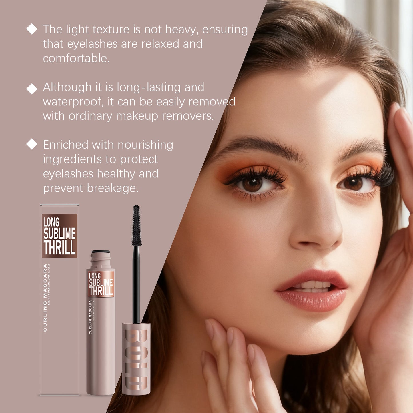 Zephoco Long Sublime Thrill Curling Mascara – Buildable Volume & Defined Lash Look