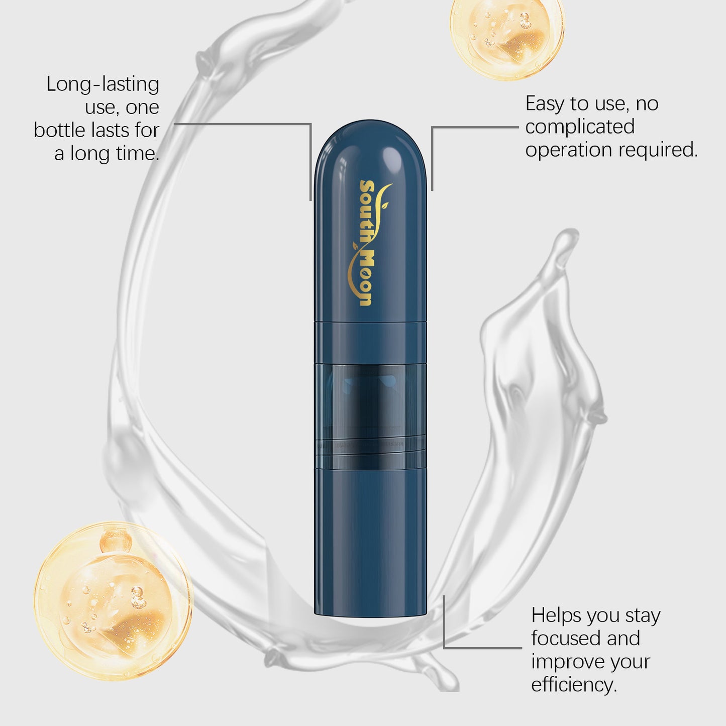 South Moon VitalFlow Men’s Aromatherapy Inhaler – Portable Refreshing Energy Support • Daily Wellness Care (2ml)