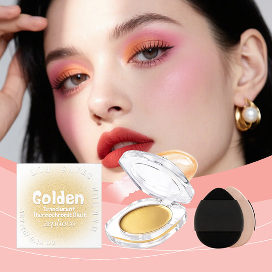 Zephoco Golden Translucent Cream Blush – Pearlescent Glow & Smooth Finish