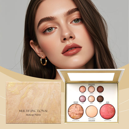 Multifunctional Makeup Palette – Eyeshadow, Bronzer, Highlighter & Blush in One
